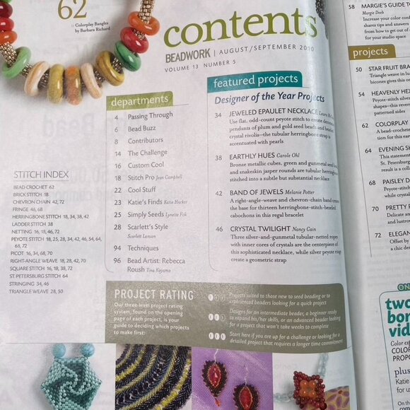 Beadwork Magazine Jewelry Crafting Book u  Aug Sep 2010  Vol 13  No 5 - Picture 4 of 8